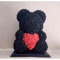 Μεγάλο μαύρο Rose Bear E-Shop- Αρκουδάκια από τριαντάφυλλα
