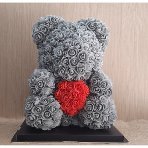Μεγάλο γκρι Rose Bear E-Shop-Μεγάλο αρκουδάκι από τριαντάφυλλα