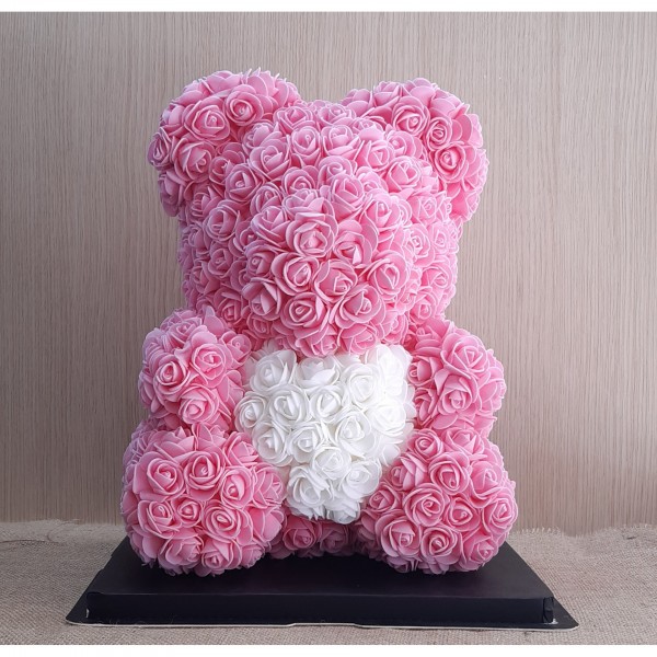 Μεγάλο ροζ Rose Bear E-Shop- Αρκουδάκια από τριαντάφυλλα