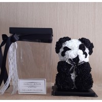 Μικρό μαύρο panda Rose Bear E-Shop- Αρκουδάκια από τριαντάφυλλα