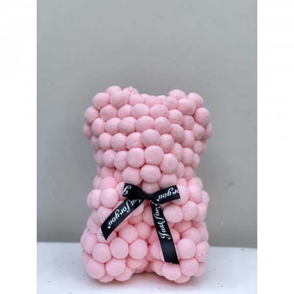 Μικρό ροζ pom pom E-Shop- Αρκουδάκια από τριαντάφυλλα