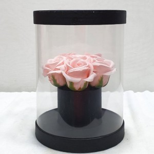 Soap Pink roses σε διάφανο κουτί