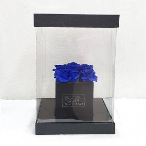 Soap Blue roses σε διάφανο κουτί