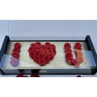 Κουτί με soap roses κόκκινα- Κουτί i love you  με τριαντάφυλλα από σαπούνι