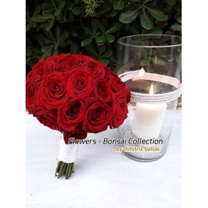 Νυφικες Ανθοδεσμες - Κόκκινα τριαντάφυλλα Γάμος