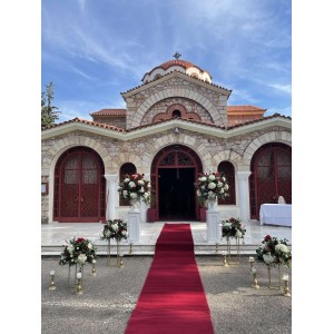 Αγ. Δημήτριος -Ψυχικό-  Χριστουγεννιάτικος στολισμός γάμου με αμφορείς λευκούς