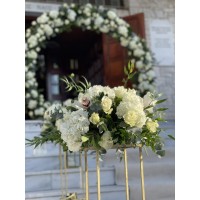 Στολισμος Εκκλησιας - Αγ. Θεόδωροι Ανάβυσσος- Στολισμός γάμου με λευκά λουλούδια