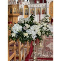 Στολισμος Εκκλησιας - Αγ. Θεόδωροι Ανάβυσσος- Στολισμός γάμου με λευκά λουλούδια