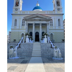  Elegant - Greenery Διακόσμηση γάμου με λευκούς αμφορείς στον Άγιο Νικόλα  Πειραιά 