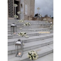 Στολισμος Εκκλησιας - Απλός στολισμός γάμου με γυάλες Άγ. Κωνσταντίνος - Γλυφάδα Στολισμοί σε Εκκλησία