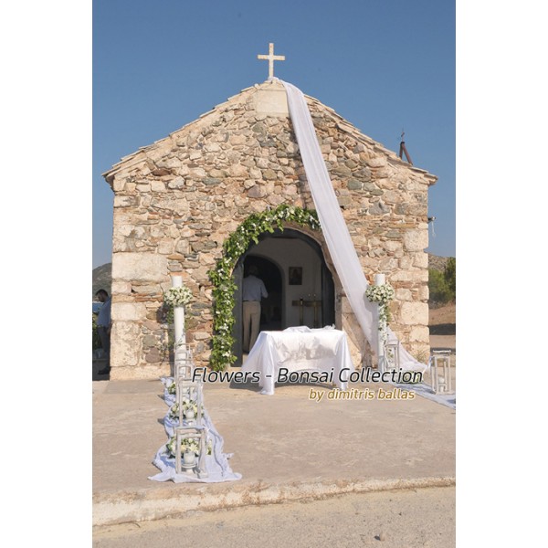 Στολισμος Εκκλησιας - Άγ. Νικόλαος - Ανάβυσσος  -  Στολισμός γάμου σε λευκές αποχρώσεις