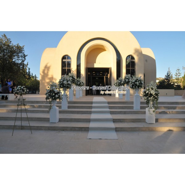 Στολισμος Εκκλησιας - Στολισμός γάμου με ορτανσίες & δελφίνιουμ και αμφορείς
