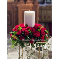 Στολισμος Εκκλησιας - Στολισμος γαμου Μυρτιδιωτισσα -  Αλιμος, στολισμος με αμφορεις και κοκκινα τριανταφυλλα