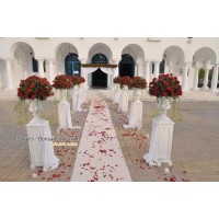Στολισμος Εκκλησιας - Στολισμος γαμου Μυρτιδιωτισσα -  Αλιμος, στολισμος με αμφορεις και κοκκινα τριανταφυλλα