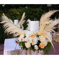 Στολισμος Κτηματος - Κτήμα 28 -Bohemian&Chic Στολισμος γαμου με χρυσα αντικειμενα και pampas grass κτημα νικολελη
